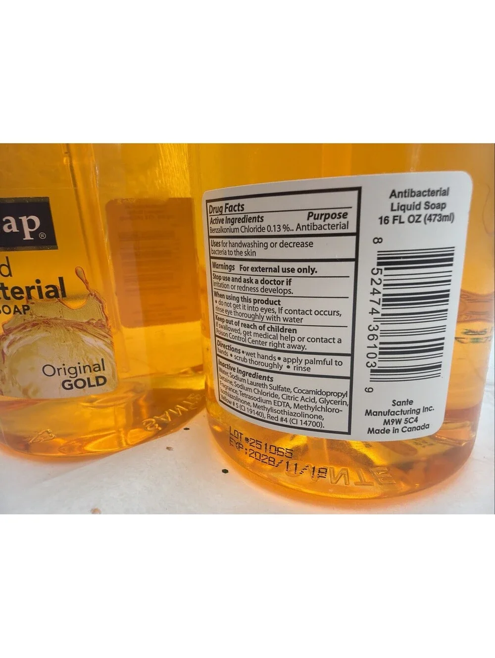 Spa Soap Original Gold Antibacterial Hand Soap 16 Fl Oz Set Of 2 Pump Bottles